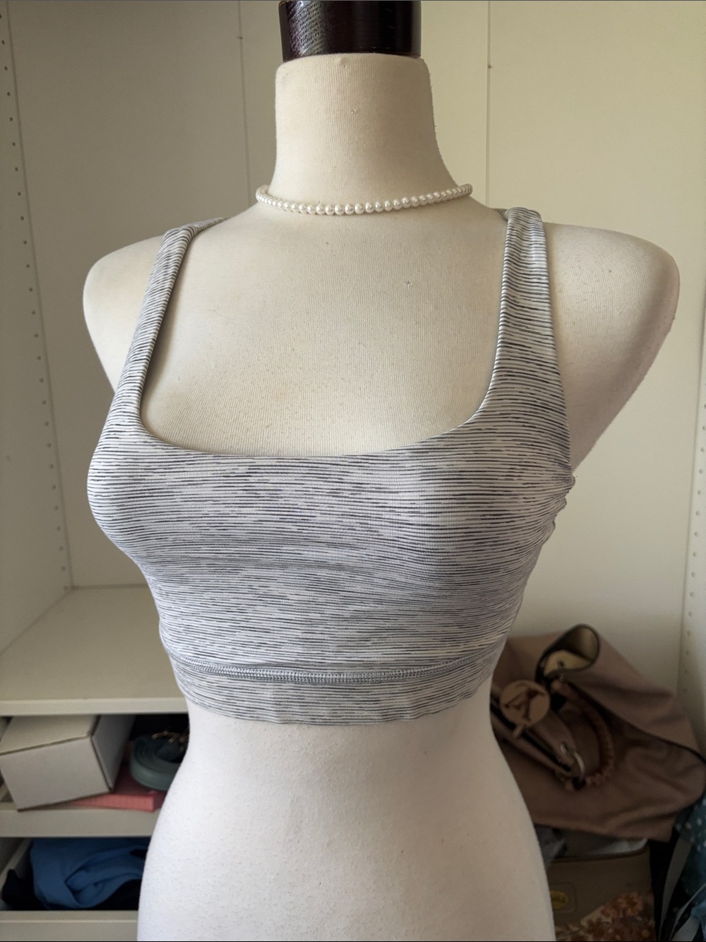 lululemon athletica Gray Space-Dye Square Neck Crop Top